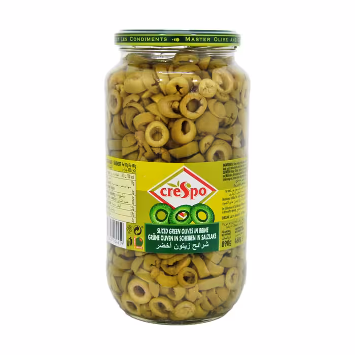 زیتون سبز حلقه شده ( اسلایس ) 890 گرم کرسپو - crespo