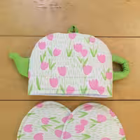 دمکن قوری مدل دار مخمل سایز  28 در 18 کد2