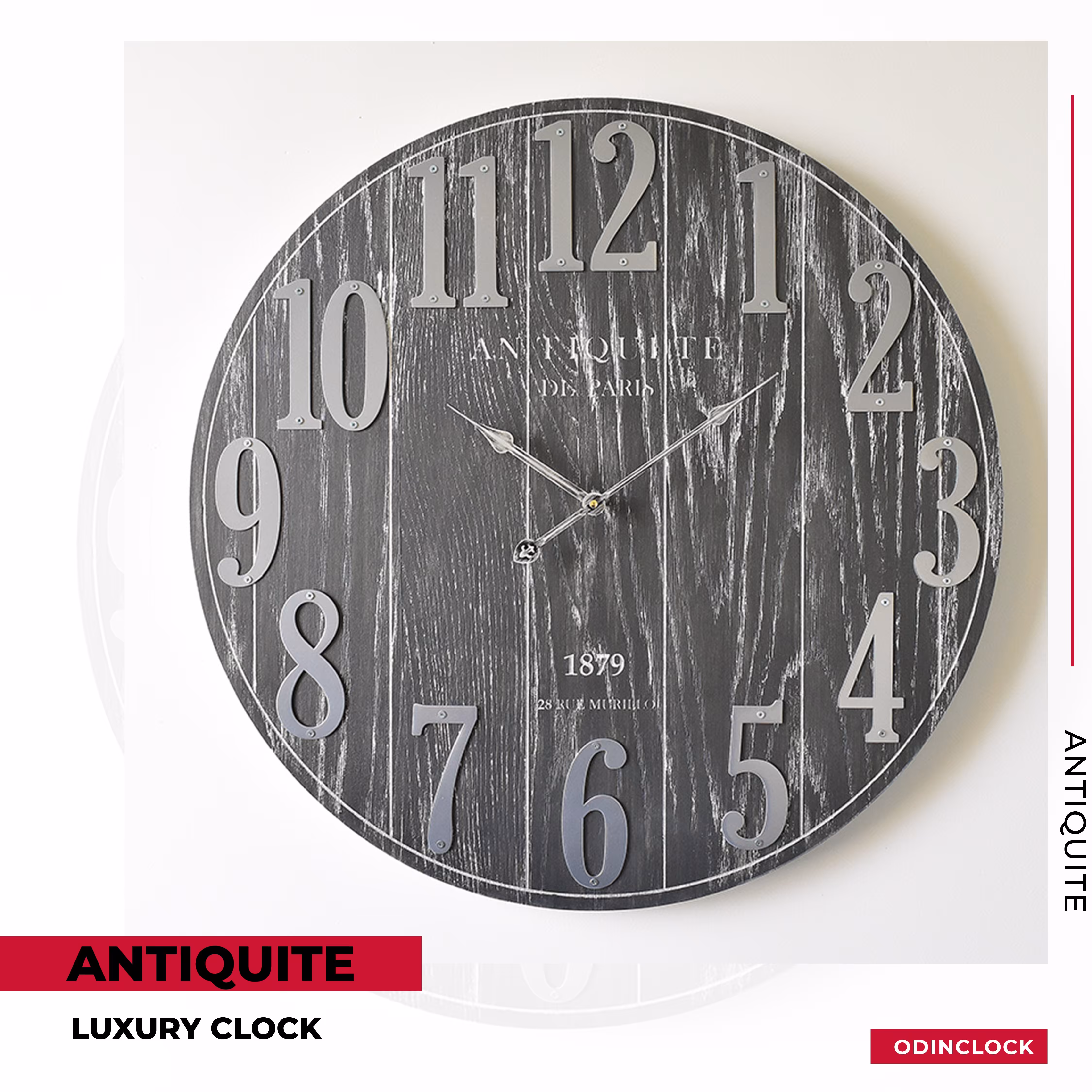 ساعت دیواری چوب و فلز  دستساز مدل  ANTIQUITE
(رنگ ذغالی)