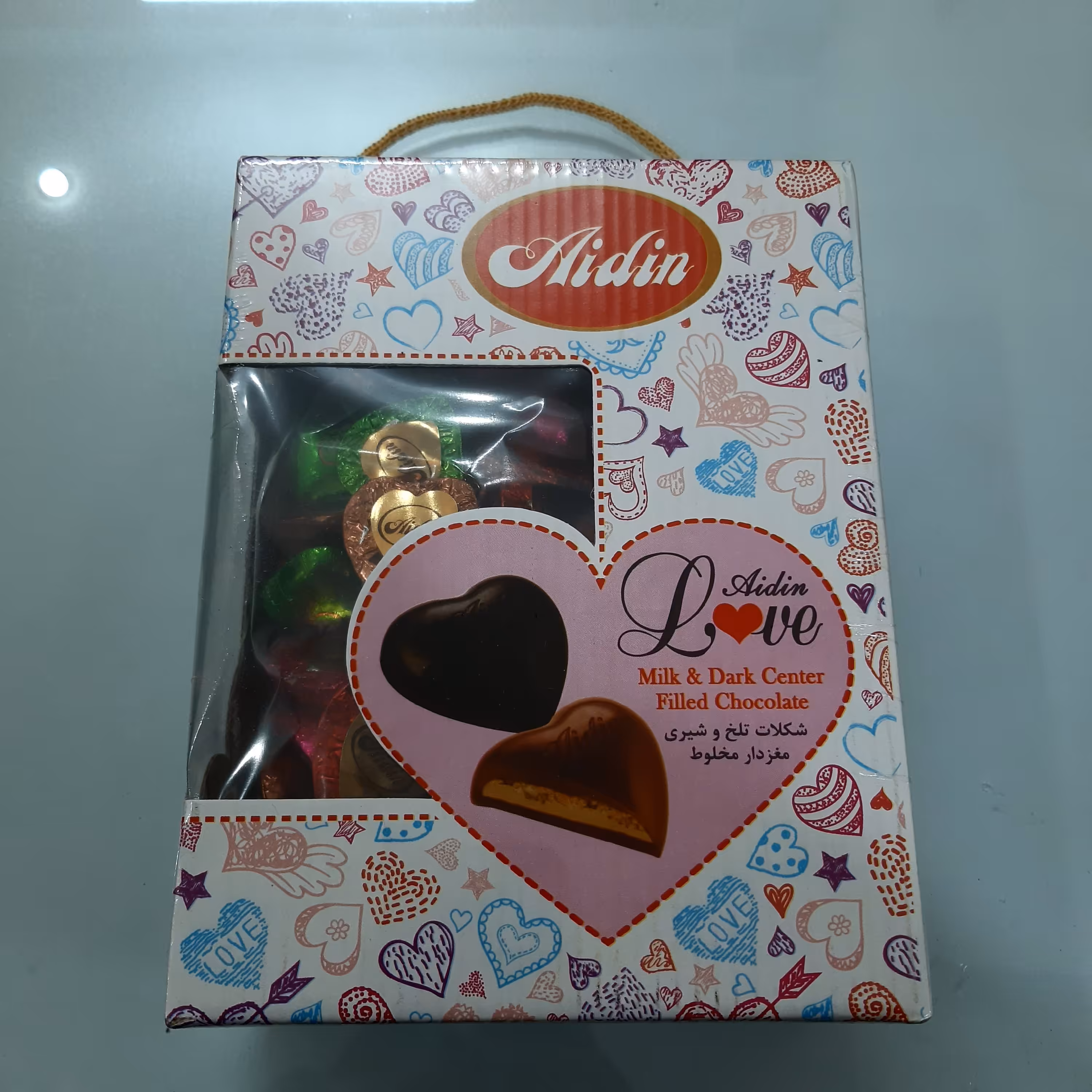 شکلات طرح لاو  مغزدار  مخلوط یک کیلویی