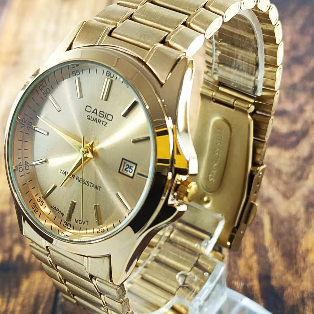 ساعت مردانه کاسیو طلایی