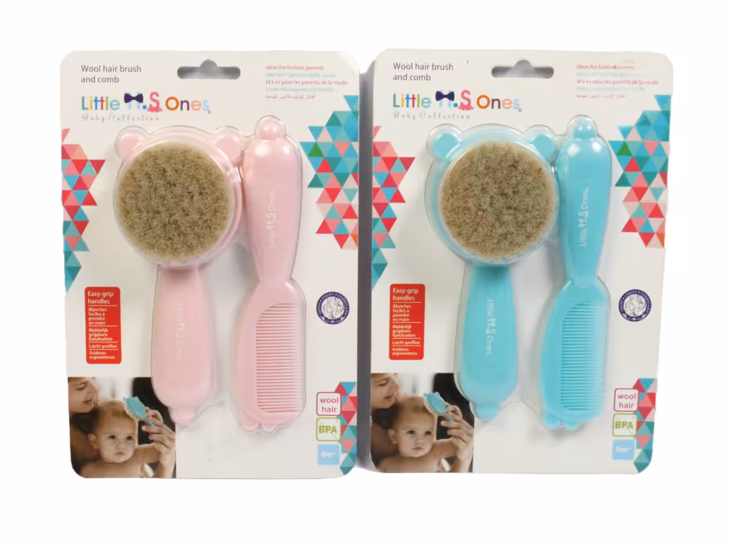 ست شانه و برس نوزادی با الیاف طبیعی لیتل وانز little ones