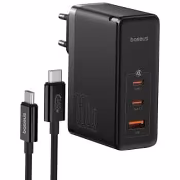 شارژر دیواری 160 وات باسئوس مدل GaN5 Pro به همراه کابل تبدیل USB-C