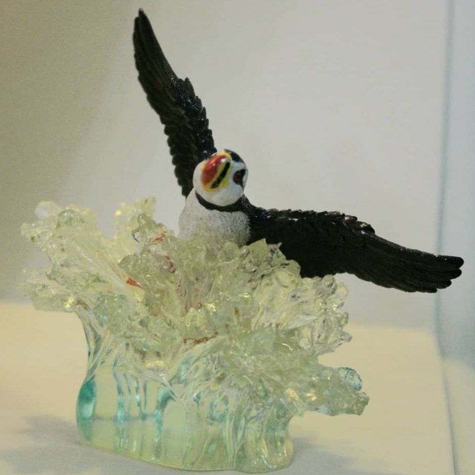 مجسمه دکوری پلیرزینی طرح پرنده دریایی 