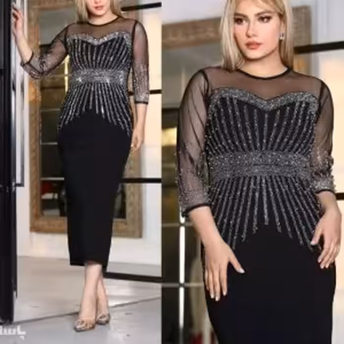 پیراهن زنانه کرپ مدل مجلسی، مهسان