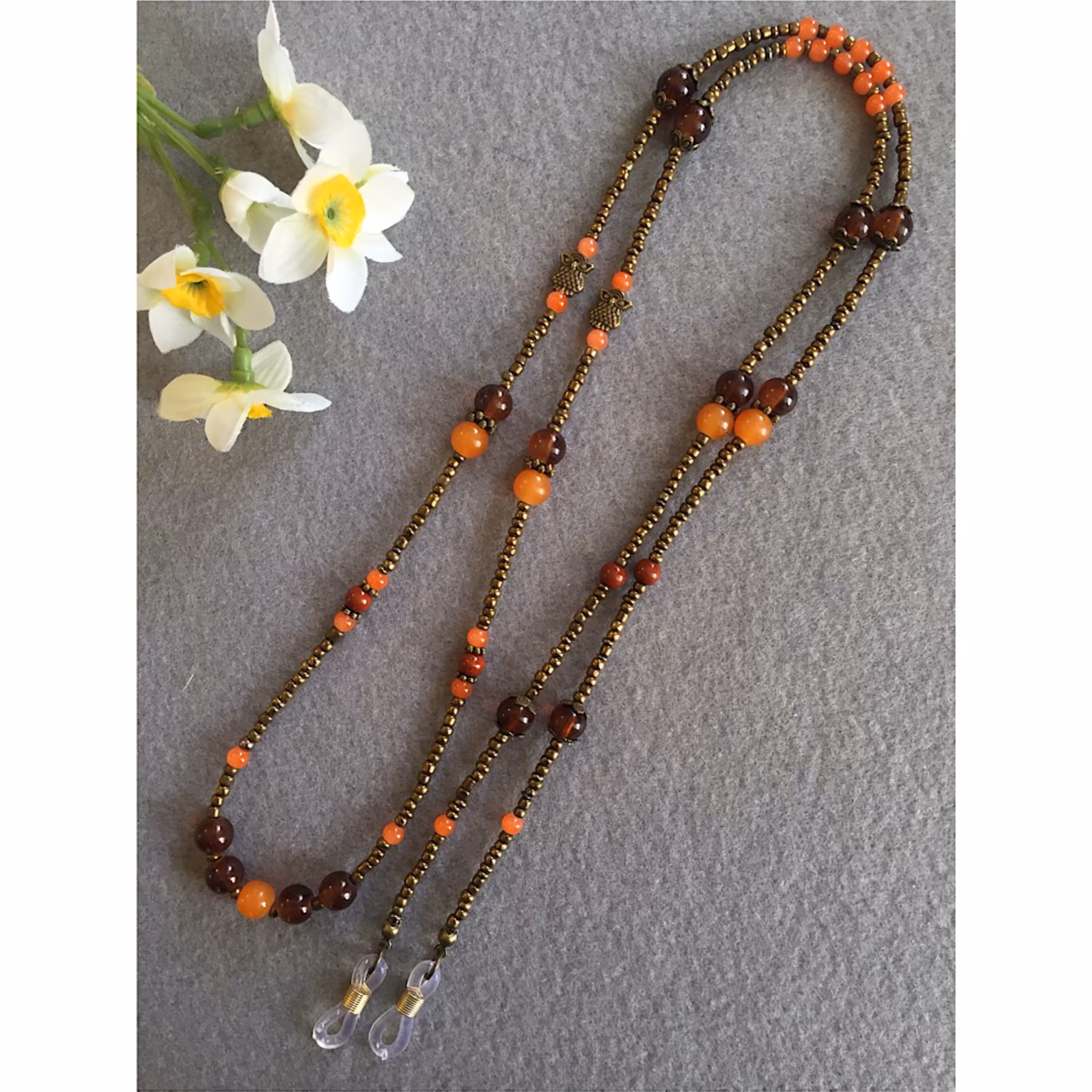 بندعینک بندعینک آفتابی بندعینک قهوه ای. اکسسوری زیورالات زنانه بندعینک منجوقی