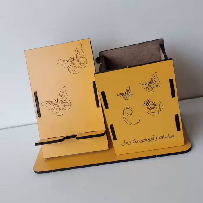 پازل چوبی جا قلمی و جا موبایلی