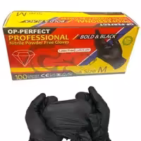 دستکش op-perfect نیتریل مشکی بسته 100 عددی سایز  اسمال