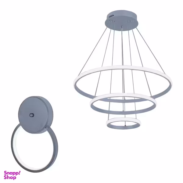 دیوارکوب و لوستر 3 حلقه چشمه نور کد L6345/3H+6373/H بسته دو عددی