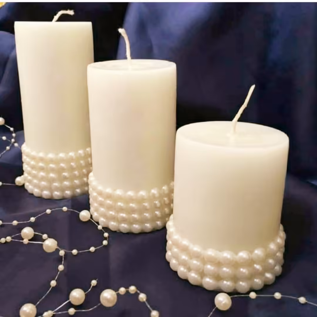شمع استوانه ای مرواریدسه عددی