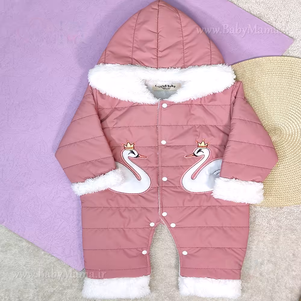 کاپشن سرهمی شمعی گلدوزی قو