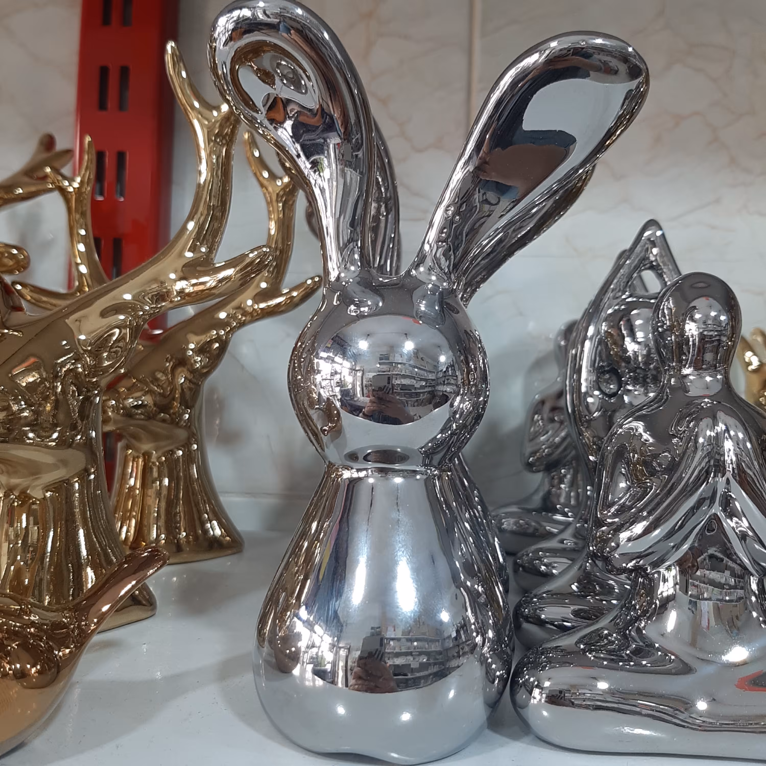 اکسسوری خرگوش آبکاری شده،رنگ سیلور ،ارتفاع حدود 18سانت،کیفیت عالی