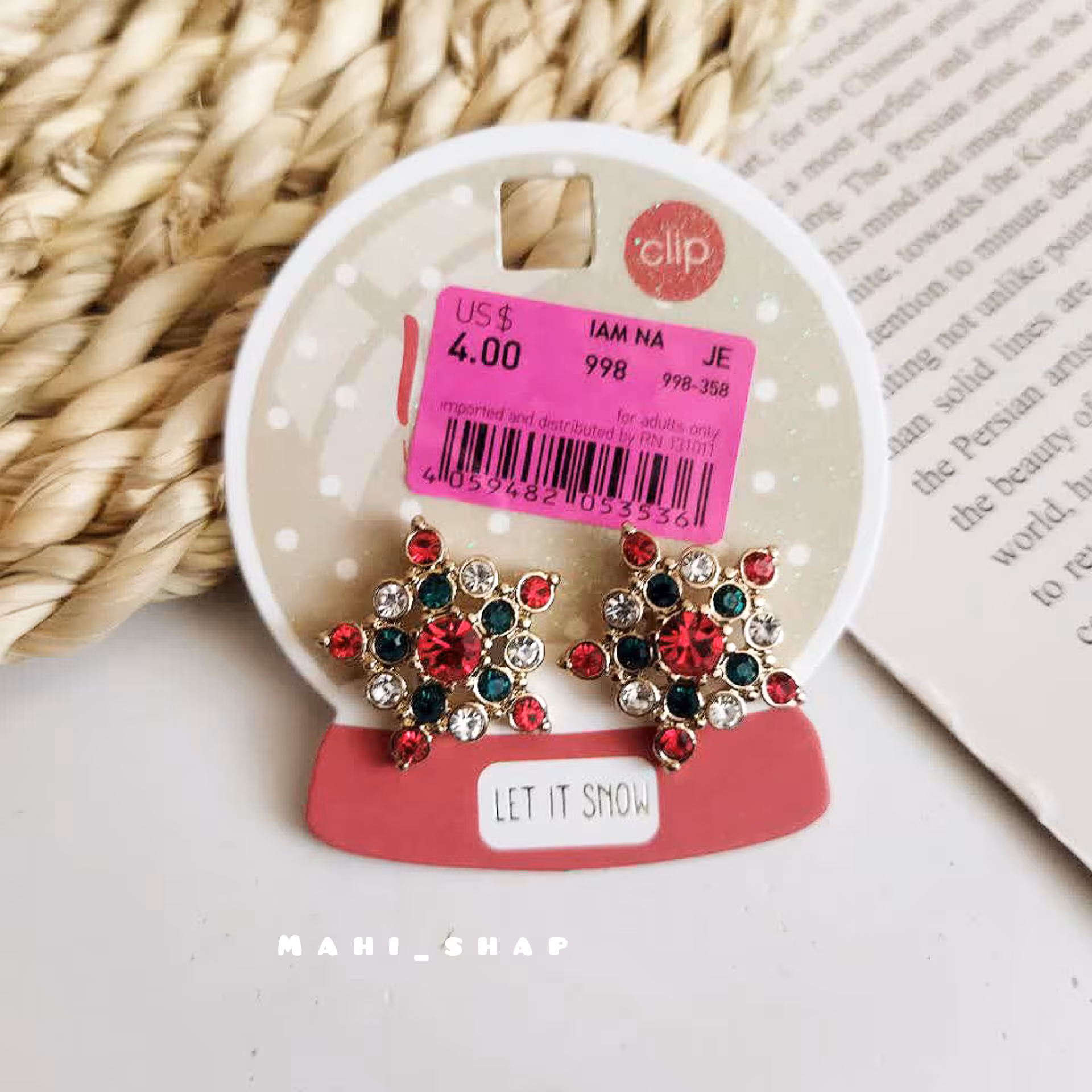 گوشواره کلیپسی فول نگین بدون نیاز به سوراخ گوش