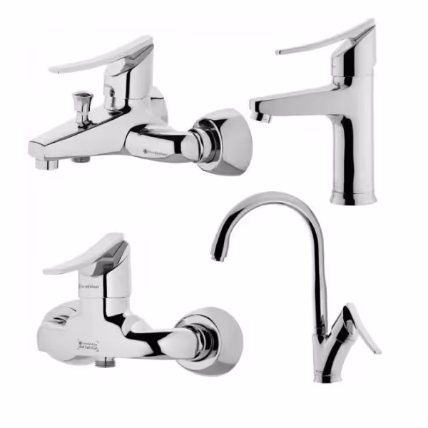 ست چهار تکه شیرآلات درخشان مدل واگنر(لوکس)