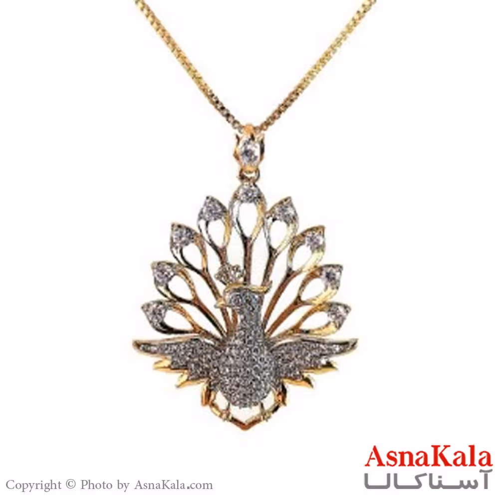 گردنبند زنانه ژوپینگ مدل طاووس کد GNB1659W -اسنا کالا