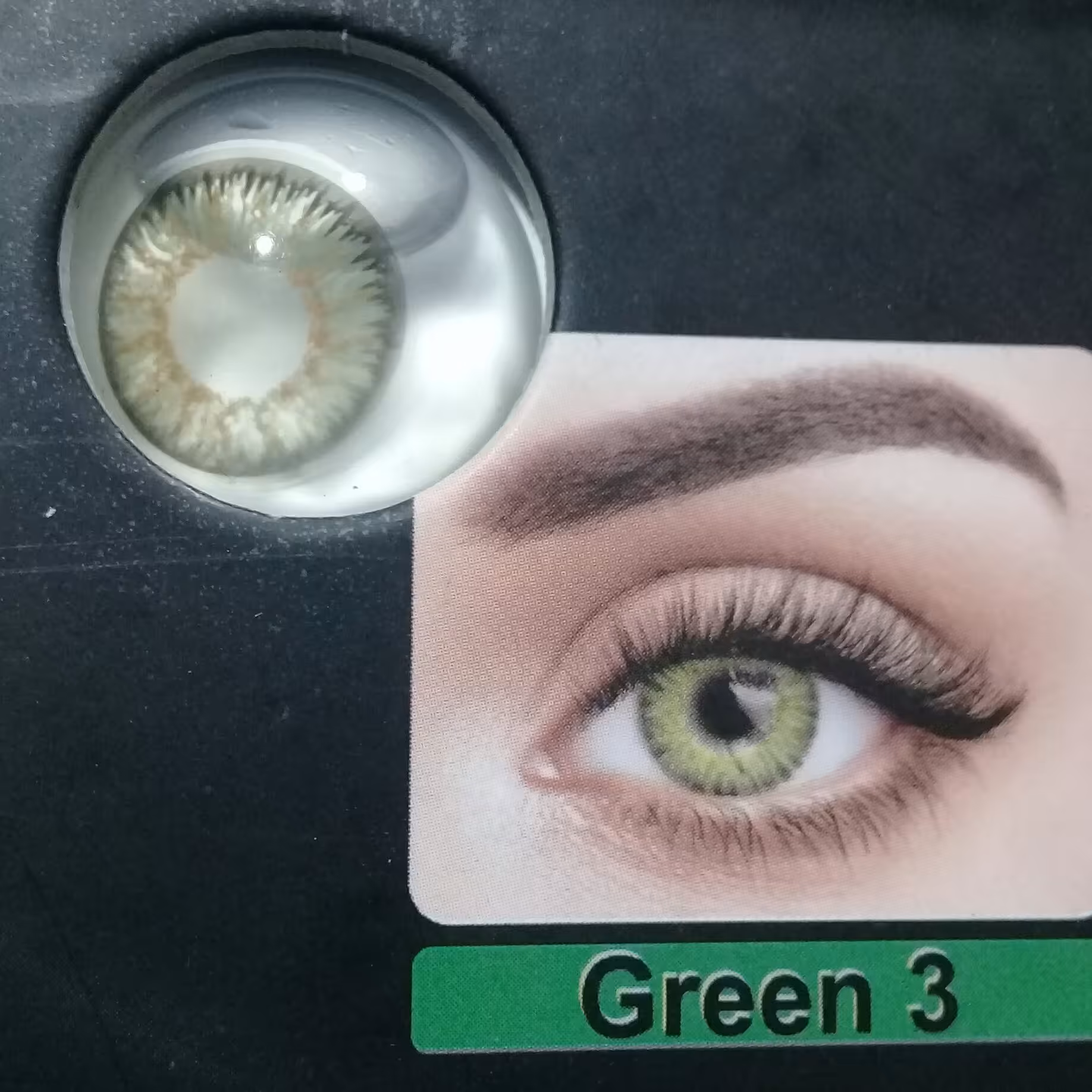 لنز چشم سالیانه سبز 3(GREEN 3 )ساخت کره با مجوز بهداشت واستاندارداروپا CE  هدیه خرید یک عدد جالنزی