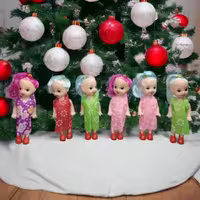 عروسک دخترانه باربی کوچک با ارتفاع 10 سانتی متری مجموعه 6 عددی،مناسب برای تزئین دکوراسیون اتاق خواب کودکان،کیفیت عالی