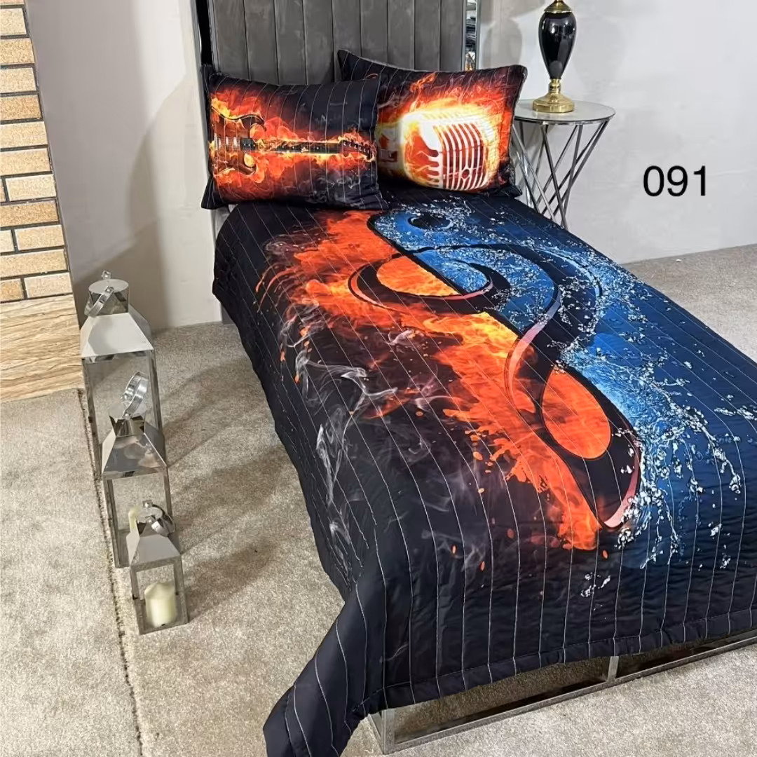 روتختی یک نفره چاپ دیجیتال سه بعدی دورو سه تکه fire guitar( ضمانت پرز ورنگ )