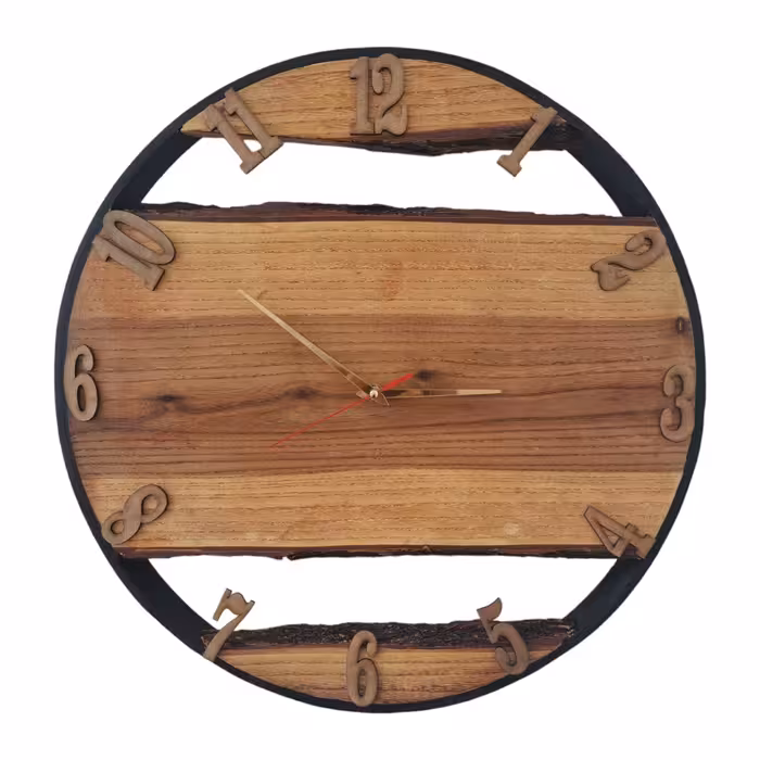 ساعت دیواری چوبی سایز 50 چوب نارون