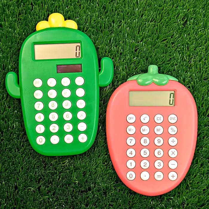 ماشین حساب فانتزی طرح کاکتوس و توت فرنگی ماشین حساب کاکتوس ماشین حساب توت فرنگی 