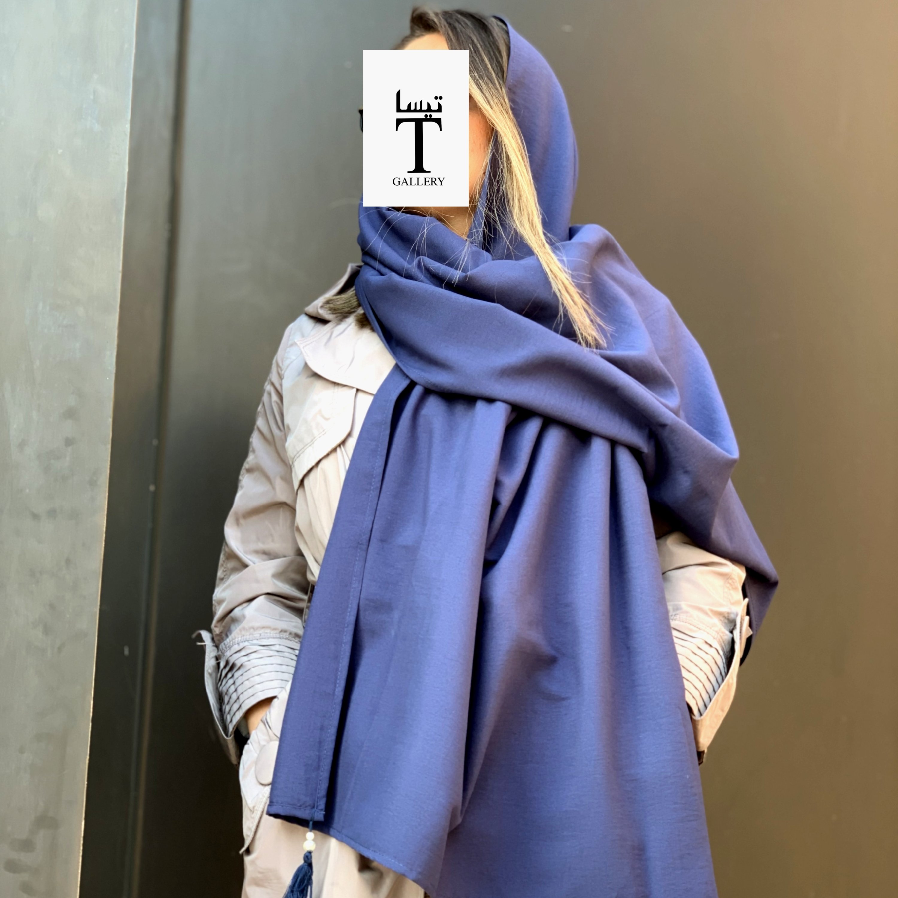 شال  ساده تمام نخ