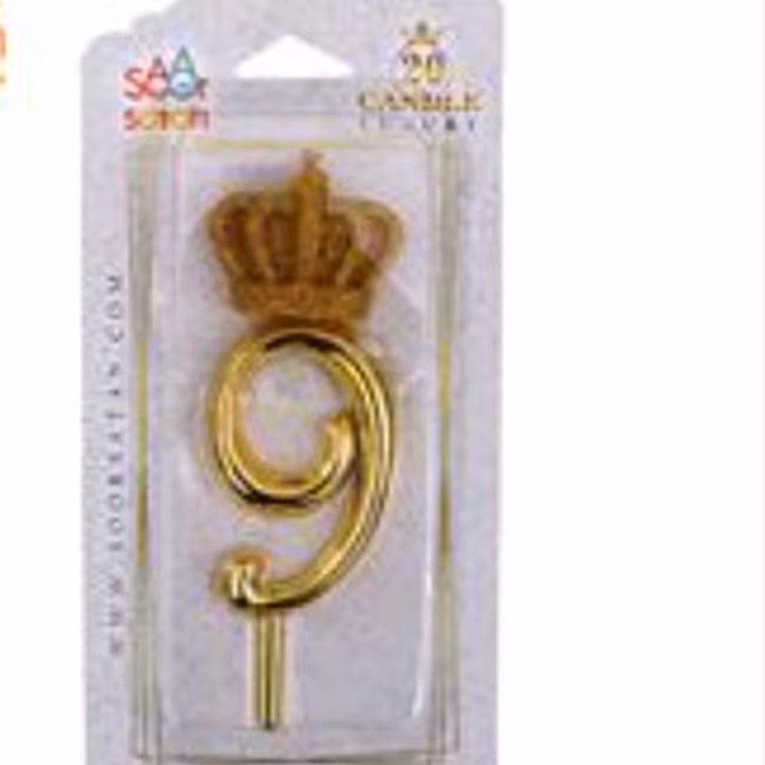 شمع طلایی عدد 9