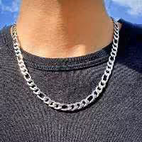 زنجیر فیگارو استیل نسبتا پهن مناسب آقایان