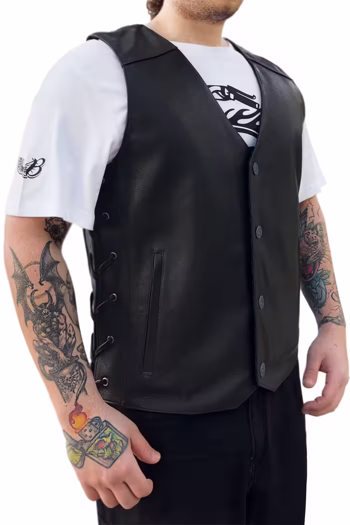 کاپشن موتورسوار مردانه جلیقه موتور سیکلت چرمی دالاس The Biker Jeans