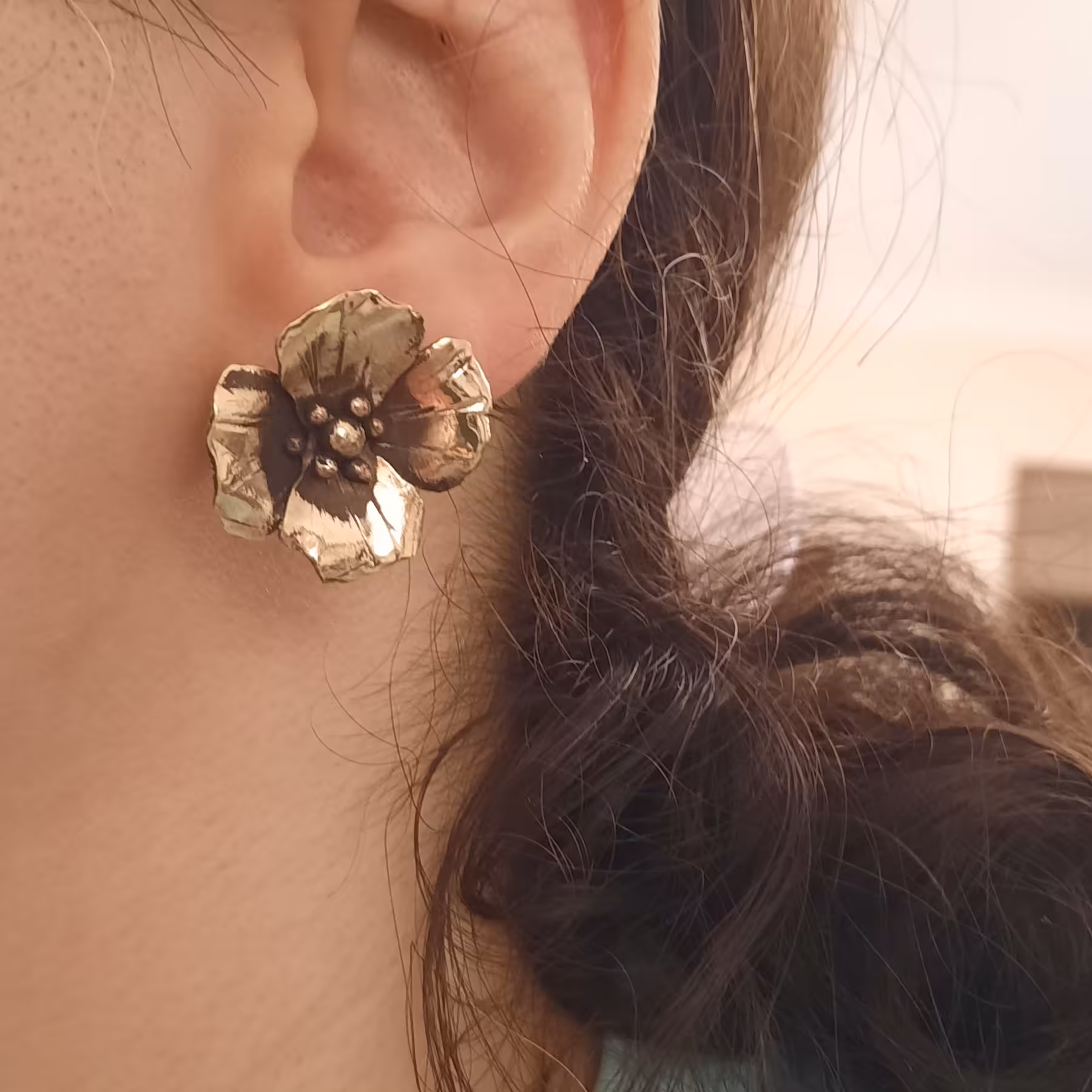 گوشواره برنجی دستساز