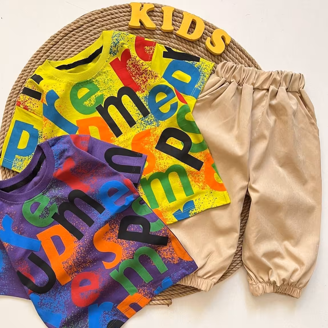 تیشرت شلوارک پسرانه  بیرونی شلوارک کتان