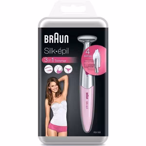 ماشین اصلاح بدن و صورت براون BRAUN مدل SILK EPIL FG1100 | شیو نقاط حساس، ابرو، بدن، ضد آب