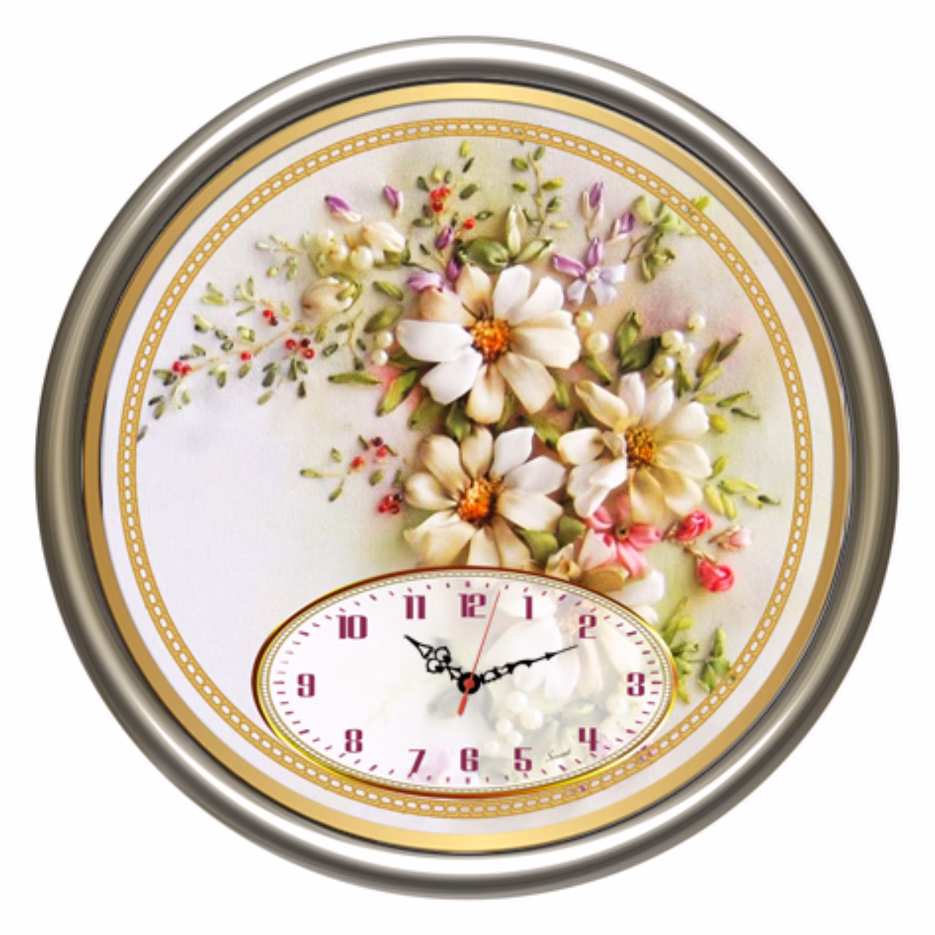 ساعت رومیزی طرح گل کد 122