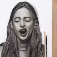 طراحی چهره سیاه قلم