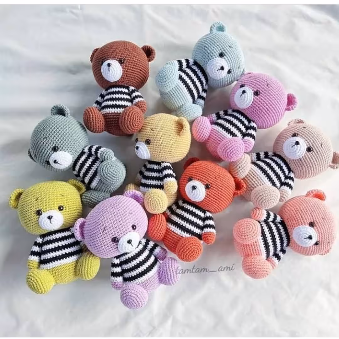 عروسک بافتنی خرس های رنگی تپلی ارسال رایگان به سراسر کشور