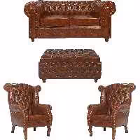 مبل خانگی پارسین مدل chester sezar  چهار نفره همراه با میز جلو مبلی