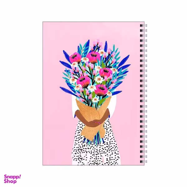 دفتر مشق 50 برگ بامبیلیپ طرح دختر و دسته گل  کد 1496240