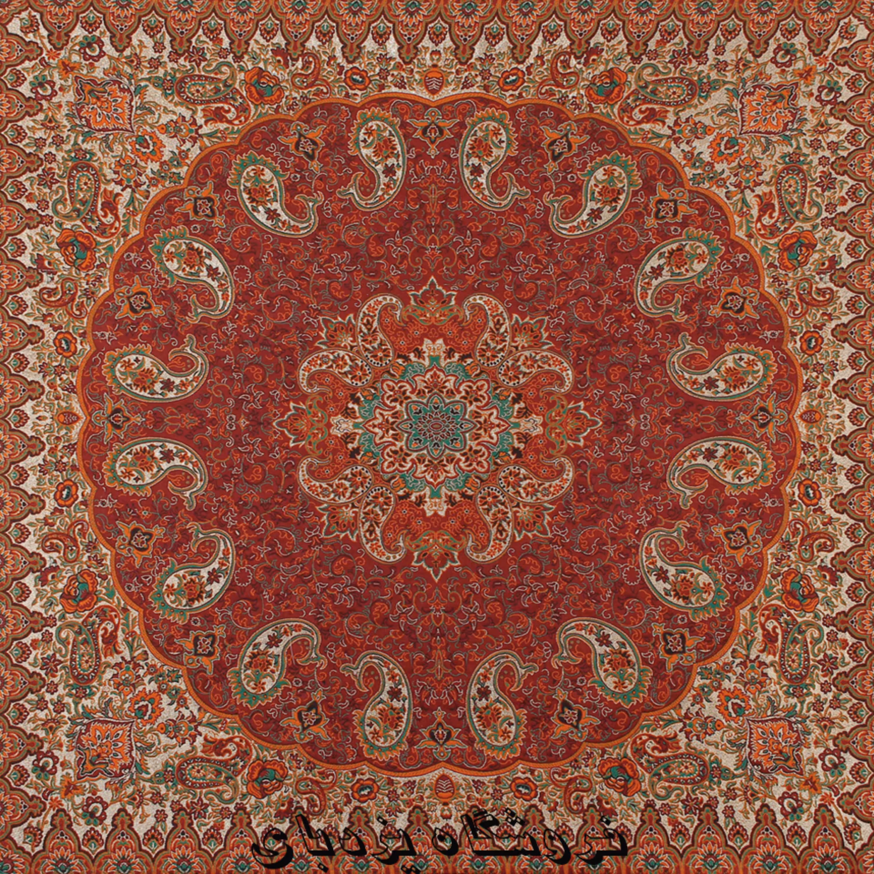 رومیزی ترمه طرح نسترن رنگ قرمز زرشکی با کیفیت عالی 