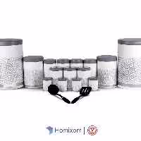 سرویس آشپزخانه اورانوس 17 پارچه پترن سفید طوسی