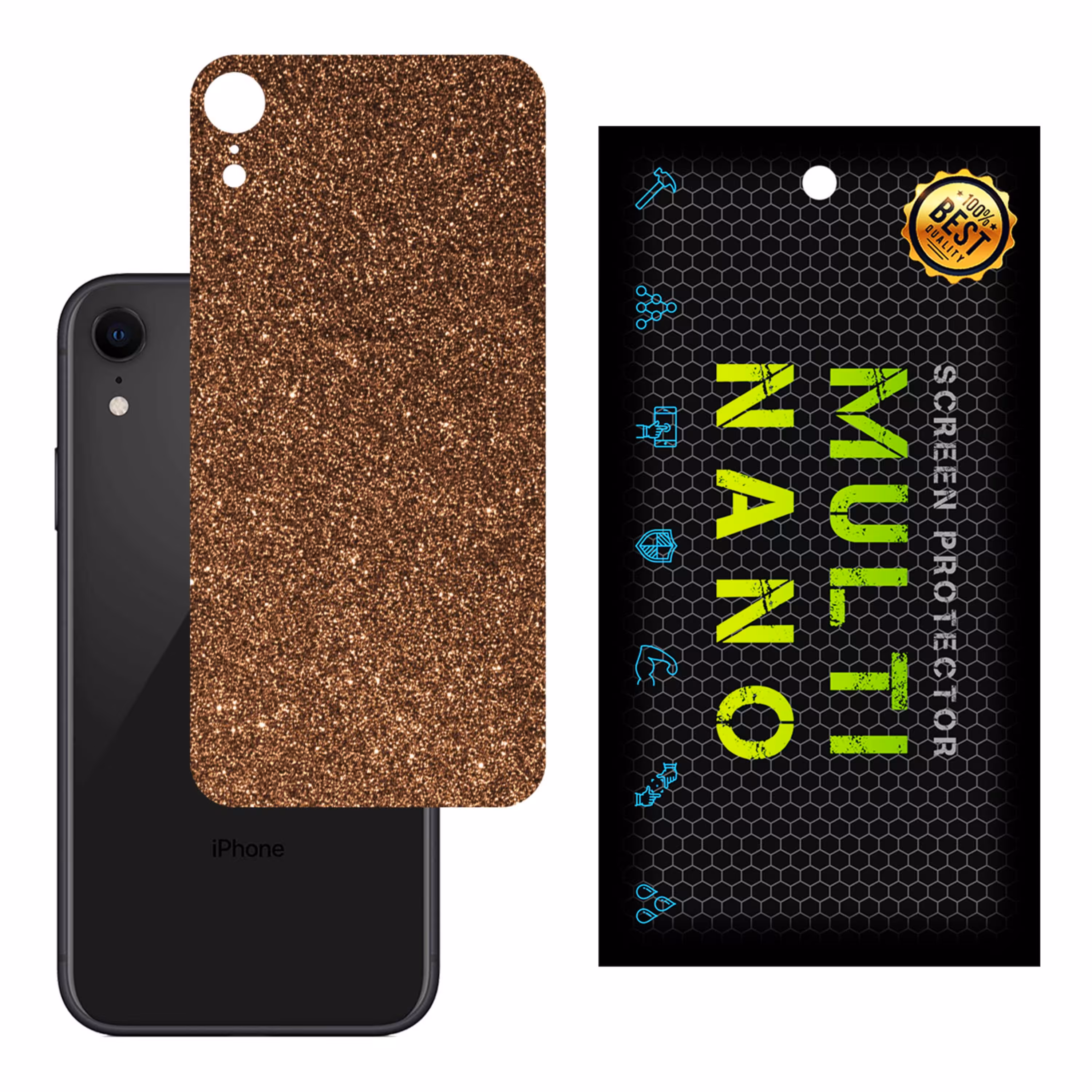 برچسب پوششی MultiNano مدل X-G1F-Bronze برای پشت موبایل اپل iPhone XR