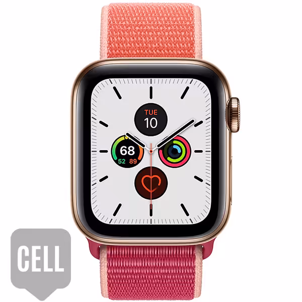 سری 5 استیل سلولار زنانه Gold Stainless Steel Case with Pomegranate Sport Loop - Hiapple.ir