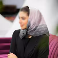 مینی اسکارف (باندانا) طرح  گوچی رنگ طوسی صورتی ارسال رایگان 