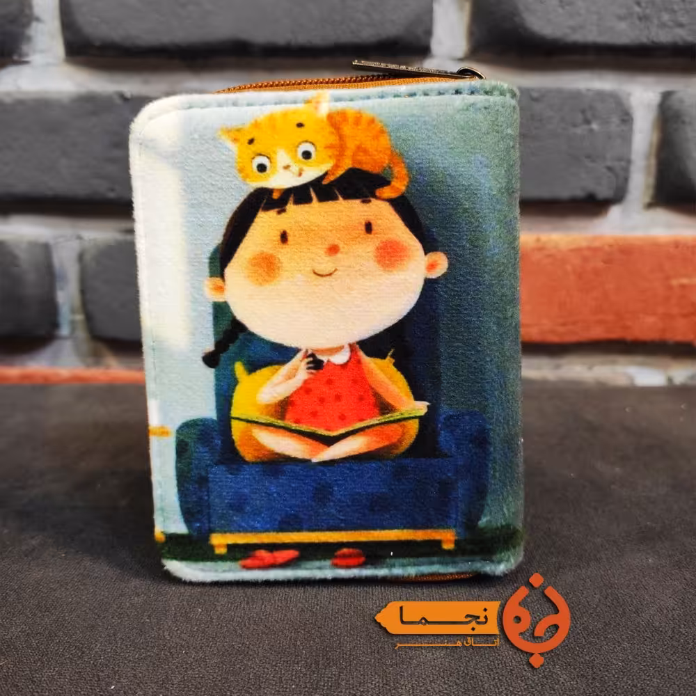 کیف پول کتی دور زیپ  طرح دختر کد DCZ51  
