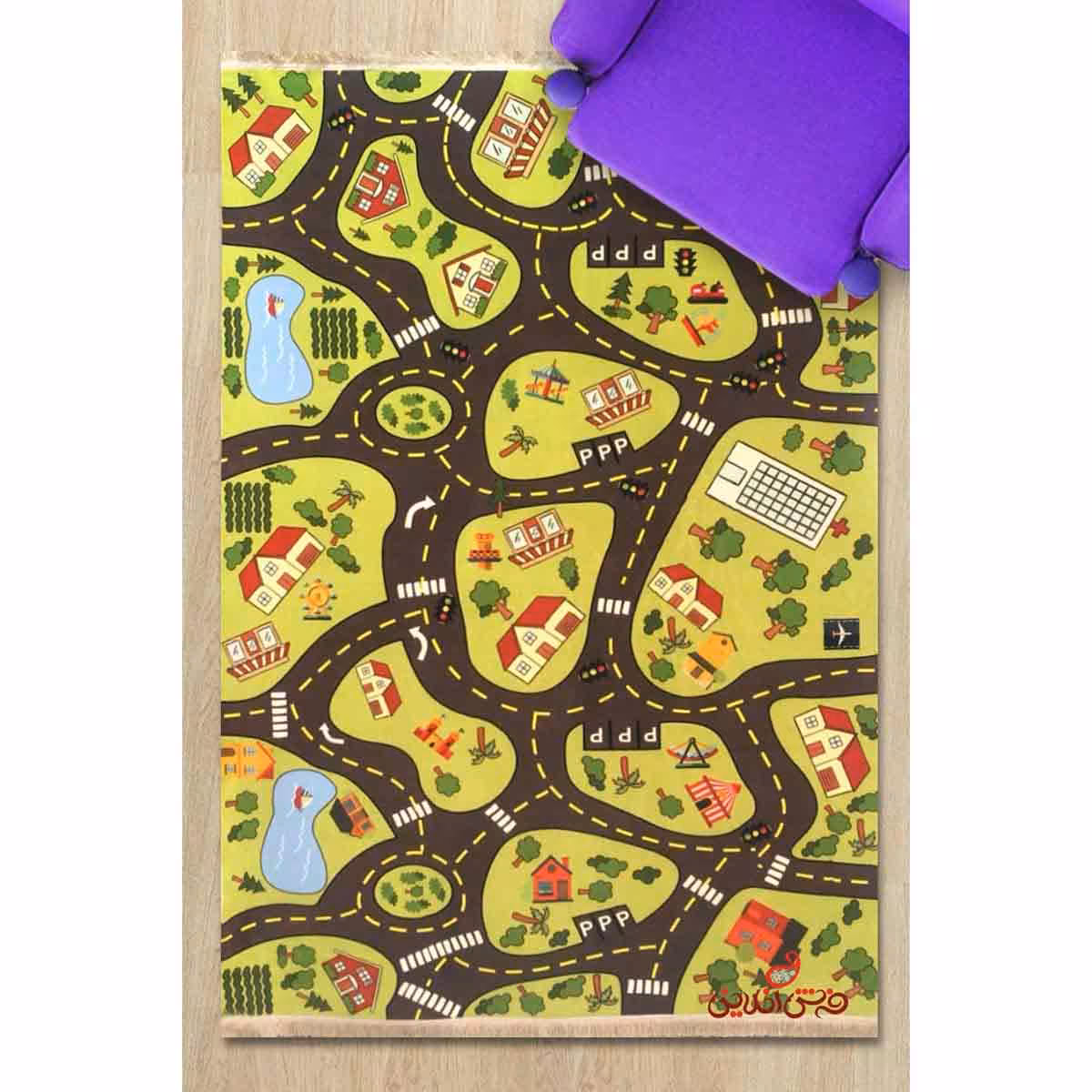 فرش ماشینی کودک کلاریس طرح خیابان کد 100241
