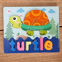 پازل چوبی جاگذاری آموزشی طرح لاکپشت کد P/4215/TU