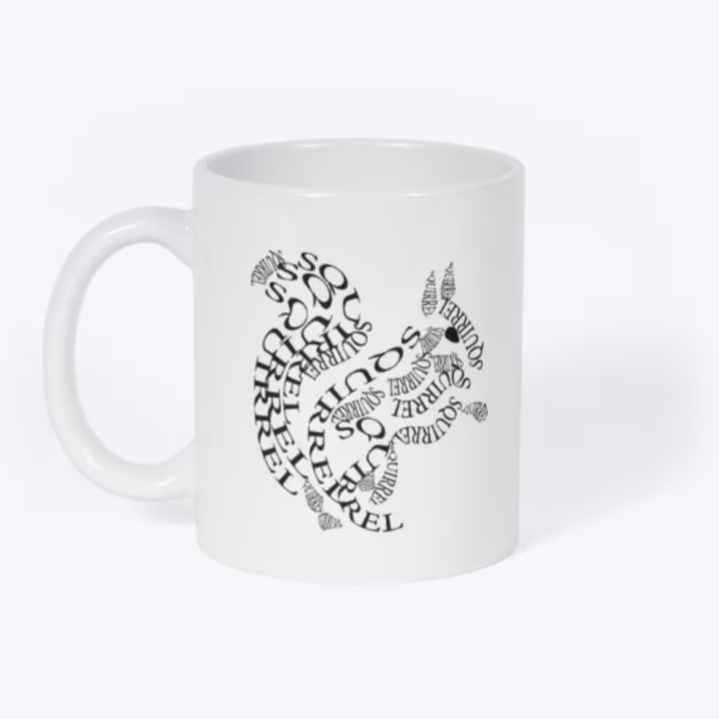 ماگ سرامیکی باطرح فونتگرافی سنجاب