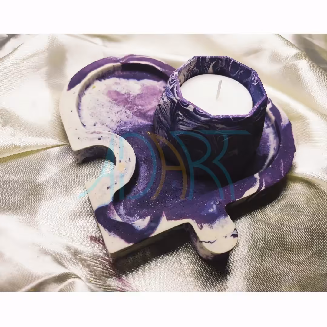 ظرف پذیرایی مدل heart puzzle  زیرلیوانی قلب پازلی سنگی بتنی