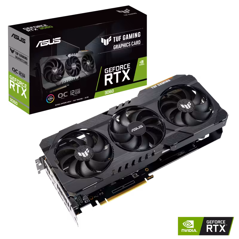 کارت گرافیک  ایسوس مدل ‎ TUF-RTX3060-O12G-V2-GAMINGحافظه 12 گیگابایت