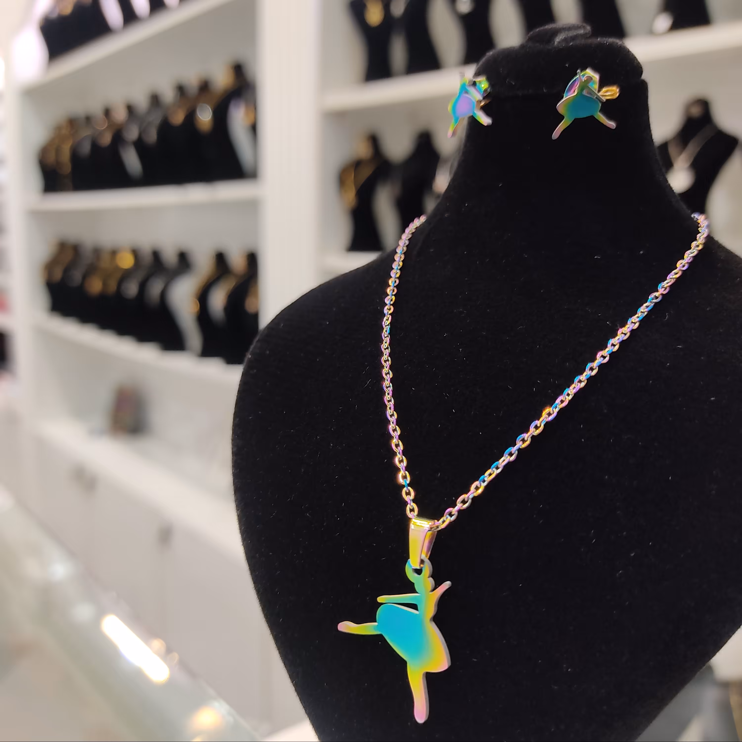 نیمست های استیل هفت رنگ یا هولوگرامی همراه زنجیر هولوگرام 