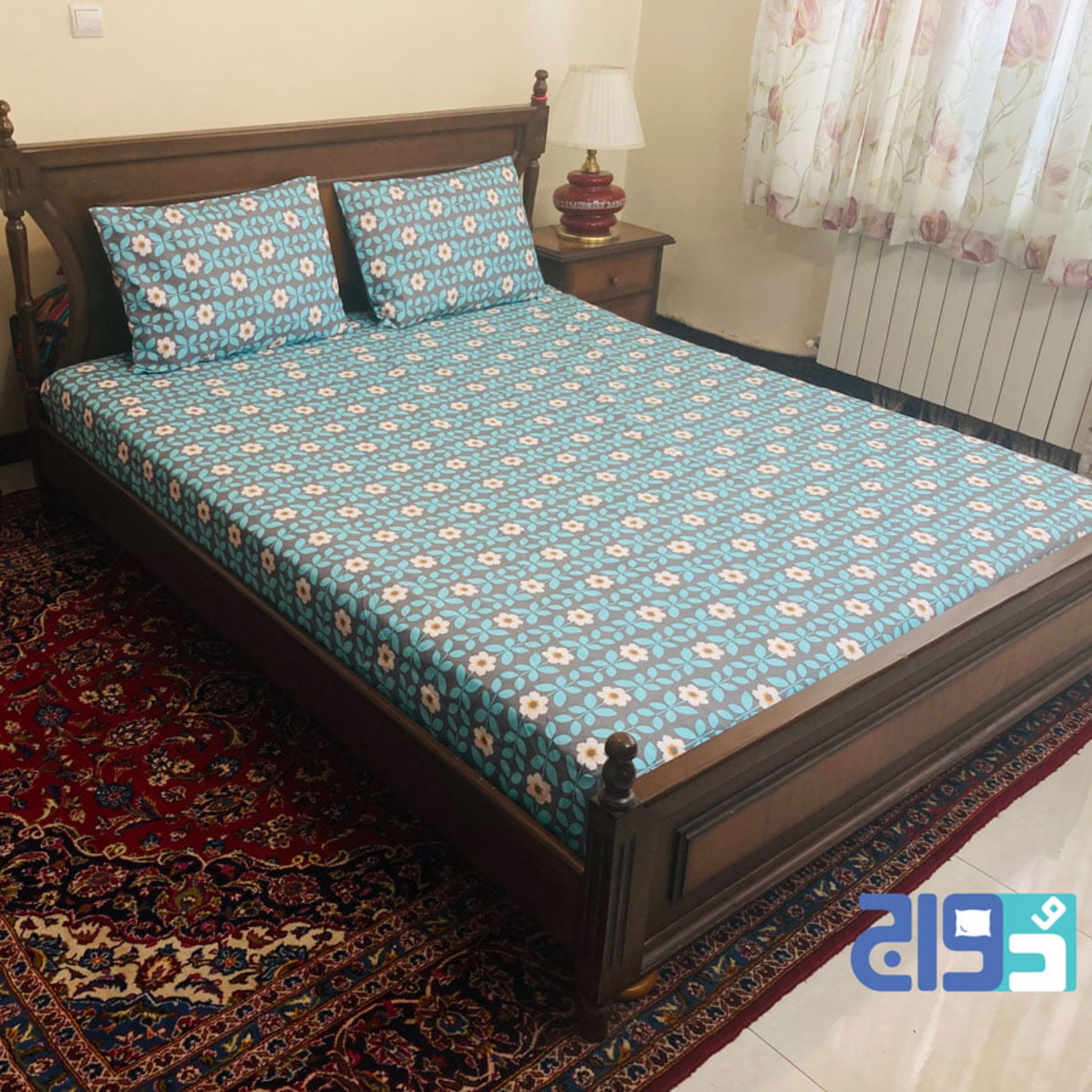 روتختی کشدار دونفره عرض180  طرح بهشت آبی(همراه تست یکماهه)