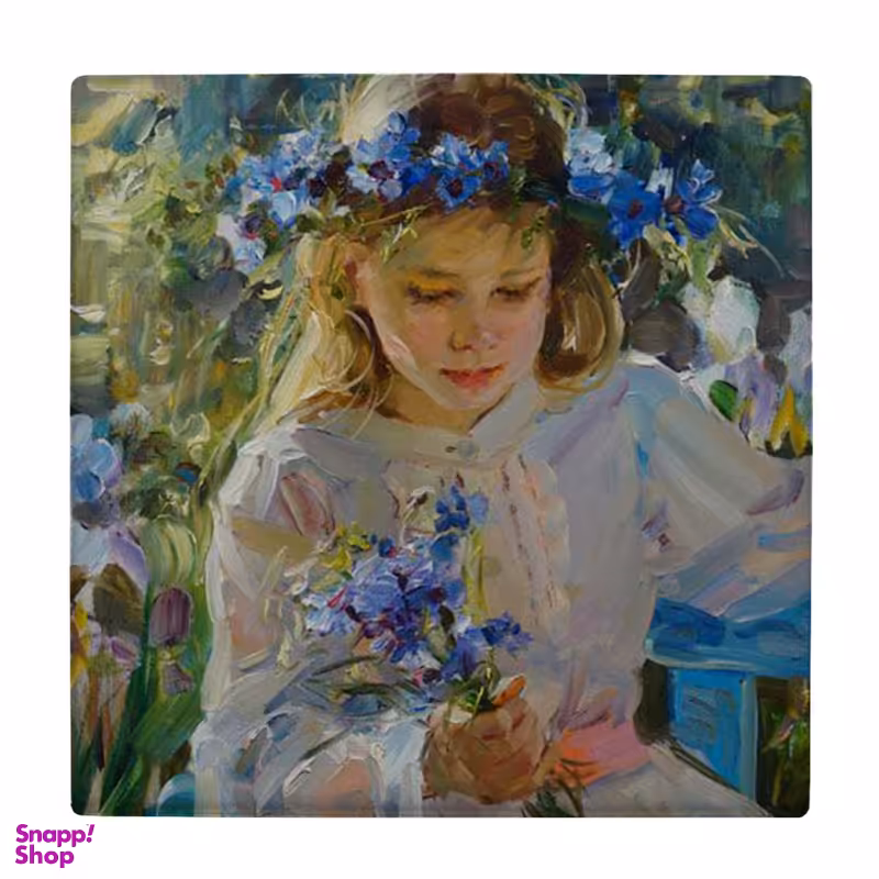 زیر لیوانی طرح دختر و تاج گل کد 3865047_2023